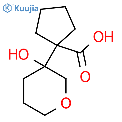1-(3-hydroxyoxan-3-yl)cyclopentane-1-carboxylic acid structure