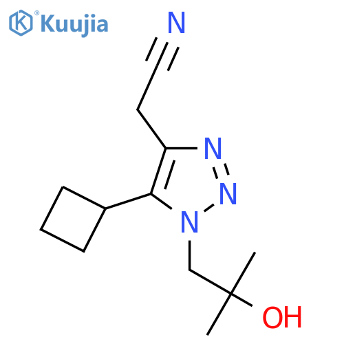 2-5-cyclobutyl-1-(2-hydroxy-2-methylpropyl)-1H-1,2,3-triazol-4-ylacetonitrile structure