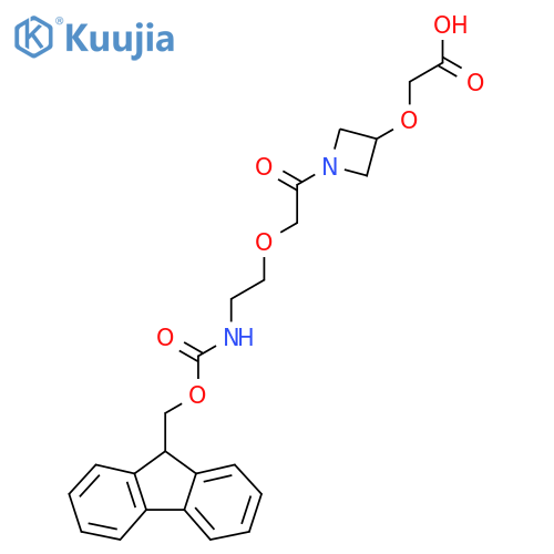 2-(1-{2-2-({(9H-fluoren-9-yl)methoxycarbonyl}amino)ethoxyacetyl}azetidin-3-yl)oxyacetic acid structure