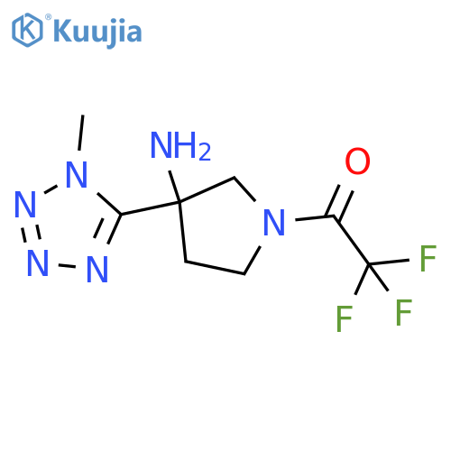 1-3-amino-3-(1-methyl-1H-1,2,3,4-tetrazol-5-yl)pyrrolidin-1-yl-2,2,2-trifluoroethan-1-one structure