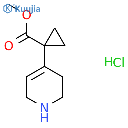 methyl 1-(1,2,3,6-tetrahydropyridin-4-yl)cyclopropane-1-carboxylate hydrochloride structure