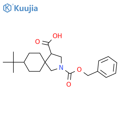 2-[(Benzyloxy)carbonyl]-8-tert-butyl-2-azaspiro[4.5]decane-4-carboxylic acid structure