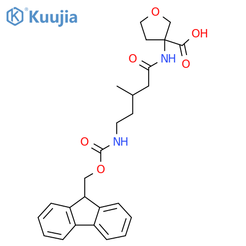 3-5-({(9H-fluoren-9-yl)methoxycarbonyl}amino)-3-methylpentanamidooxolane-3-carboxylic acid structure