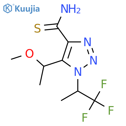 5-(1-methoxyethyl)-1-(1,1,1-trifluoropropan-2-yl)-1H-1,2,3-triazole-4-carbothioamide structure