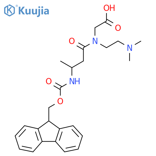 2-{N-2-(dimethylamino)ethyl-3-({(9H-fluoren-9-yl)methoxycarbonyl}amino)butanamido}acetic acid structure
