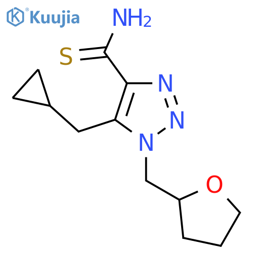 5-(cyclopropylmethyl)-1-(oxolan-2-ylmethyl)-1H-1,2,3-triazole-4-carbothioamide structure