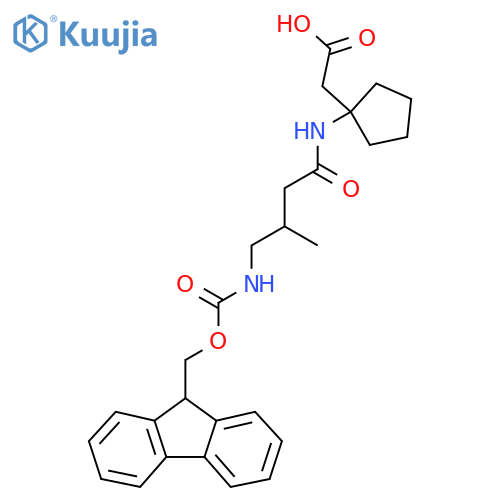 2-{1-4-({(9H-fluoren-9-yl)methoxycarbonyl}amino)-3-methylbutanamidocyclopentyl}acetic acid structure