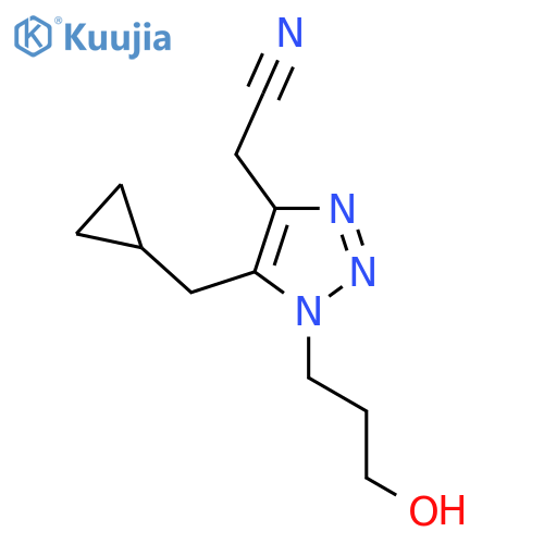 2-5-(cyclopropylmethyl)-1-(3-hydroxypropyl)-1H-1,2,3-triazol-4-ylacetonitrile structure