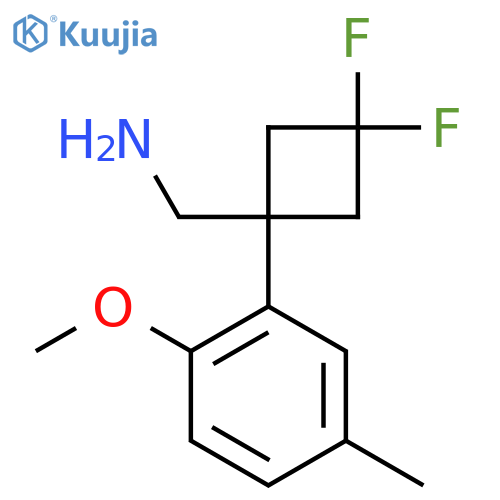 3,3-difluoro-1-(2-methoxy-5-methylphenyl)cyclobutylmethanamine structure
