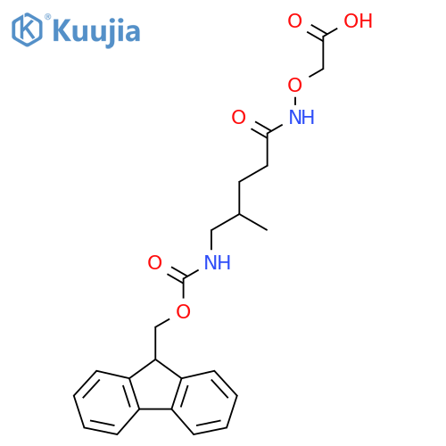 2-{5-({(9H-fluoren-9-yl)methoxycarbonyl}amino)-4-methylpentanamidooxy}acetic acid structure