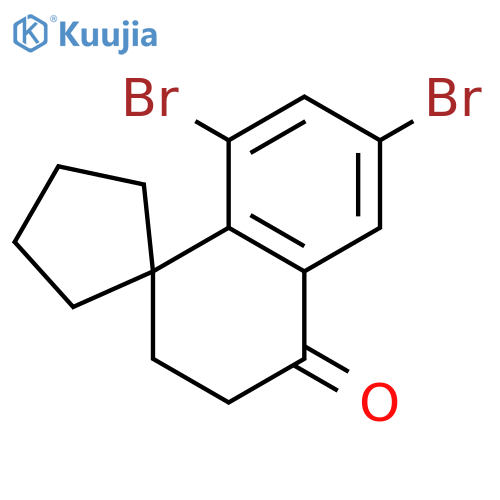 6',8'-dibromo-3',4'-dihydro-2'H-spirocyclopentane-1,1'-naphthalene-4'-one structure