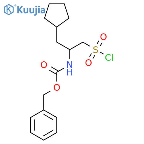 benzyl N-1-(chlorosulfonyl)-3-cyclopentylpropan-2-ylcarbamate structure