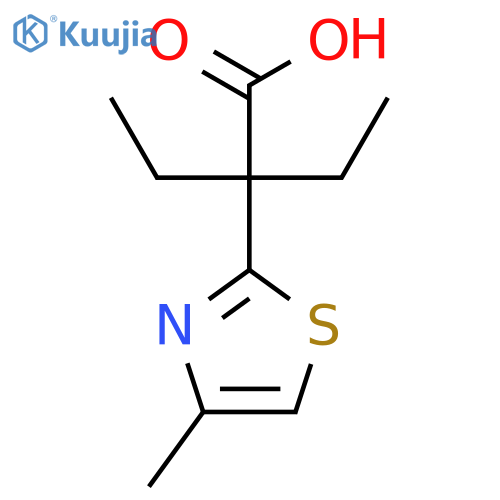 2-ethyl-2-(4-methyl-1,3-thiazol-2-yl)butanoic acid structure