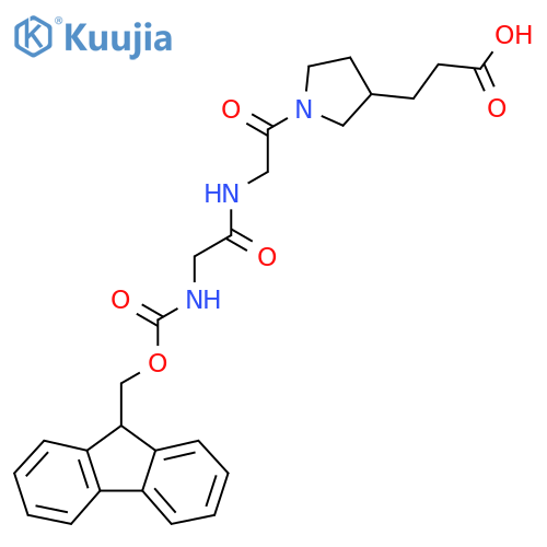 3-(1-{2-2-({(9H-fluoren-9-yl)methoxycarbonyl}amino)acetamidoacetyl}pyrrolidin-3-yl)propanoic acid structure