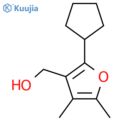 (2-cyclopentyl-4,5-dimethylfuran-3-yl)methanol structure