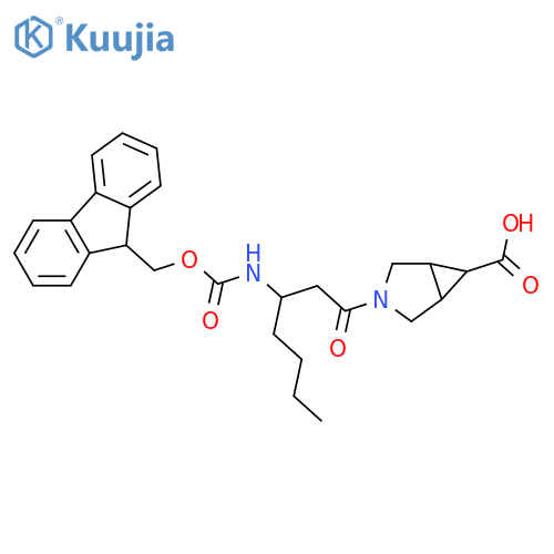 3-3-({(9H-fluoren-9-yl)methoxycarbonyl}amino)heptanoyl-3-azabicyclo3.1.0hexane-6-carboxylic acid structure