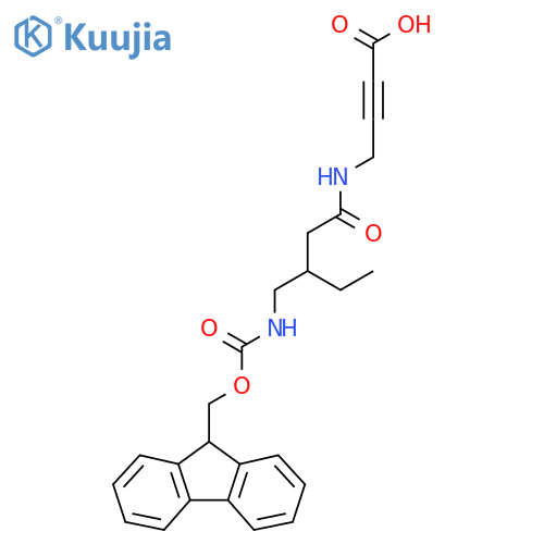 4-{3-({(9H-fluoren-9-yl)methoxycarbonyl}amino)methylpentanamido}but-2-ynoic acid structure