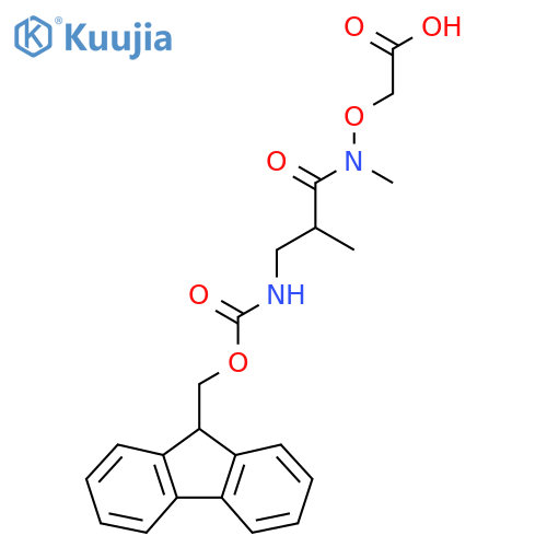2-{3-({(9H-fluoren-9-yl)methoxycarbonyl}amino)-N,2-dimethylpropanamidooxy}acetic acid structure