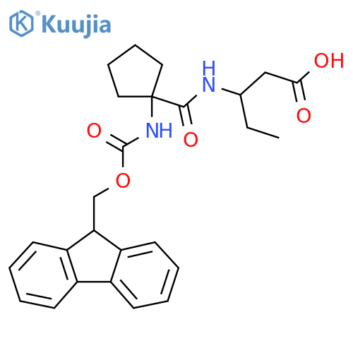 3-{1-({(9H-fluoren-9-yl)methoxycarbonyl}amino)cyclopentylformamido}pentanoic acid structure