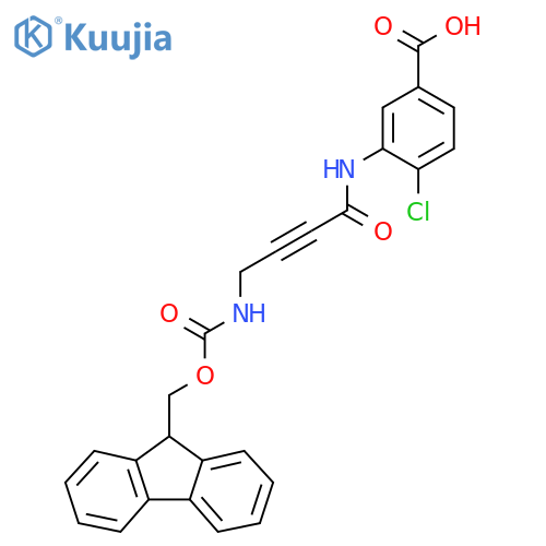 4-chloro-3-4-({(9H-fluoren-9-yl)methoxycarbonyl}amino)but-2-ynamidobenzoic acid structure
