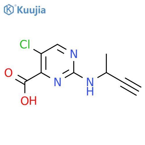2-(but-3-yn-2-yl)amino-5-chloropyrimidine-4-carboxylic acid structure