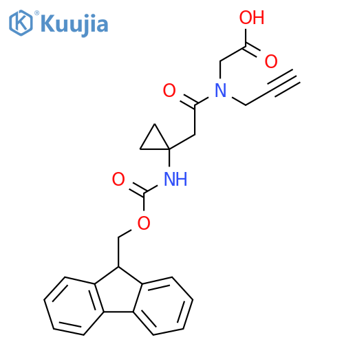 2-{2-1-({(9H-fluoren-9-yl)methoxycarbonyl}amino)cyclopropyl-N-(prop-2-yn-1-yl)acetamido}acetic acid structure