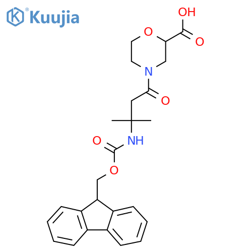 4-[3-({[(9H-fluoren-9-yl)methoxy]carbonyl}amino)-3-methylbutanoyl]morpholine-2-carboxylic acid structure