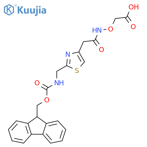 2-(2-{2-({(9H-fluoren-9-yl)methoxycarbonyl}amino)methyl-1,3-thiazol-4-yl}acetamido)oxyacetic acid structure