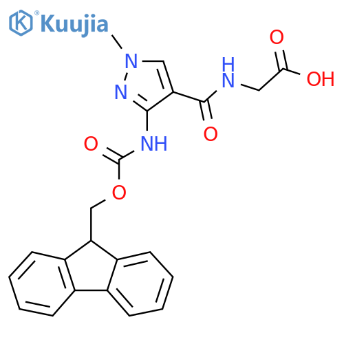 2-{3-({(9H-fluoren-9-yl)methoxycarbonyl}amino)-1-methyl-1H-pyrazol-4-ylformamido}acetic acid structure