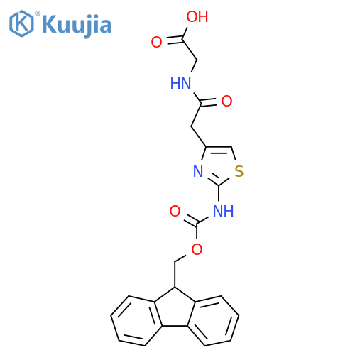 2-{2-2-({(9H-fluoren-9-yl)methoxycarbonyl}amino)-1,3-thiazol-4-ylacetamido}acetic acid structure