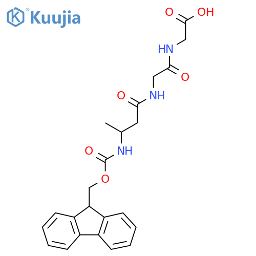 2-{2-3-({(9H-fluoren-9-yl)methoxycarbonyl}amino)butanamidoacetamido}acetic acid structure