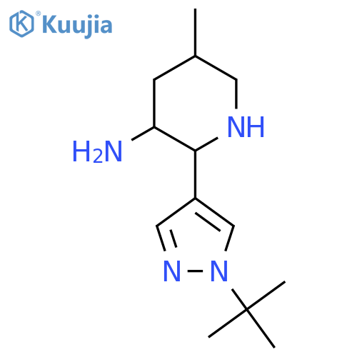 2-(1-tert-butyl-1H-pyrazol-4-yl)-5-methylpiperidin-3-amine structure