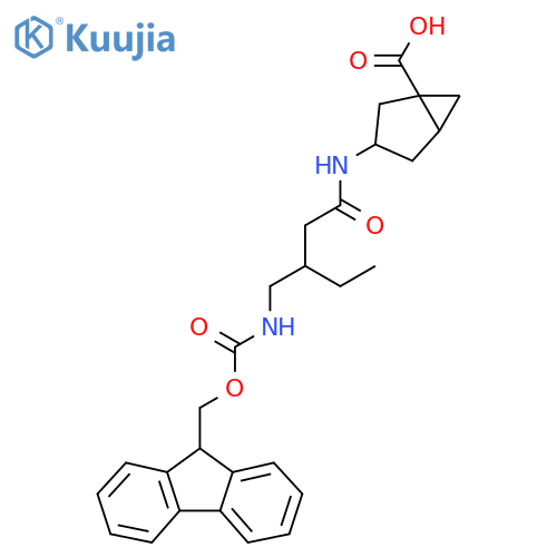 3-{3-({(9H-fluoren-9-yl)methoxycarbonyl}amino)methylpentanamido}bicyclo3.1.0hexane-1-carboxylic acid structure