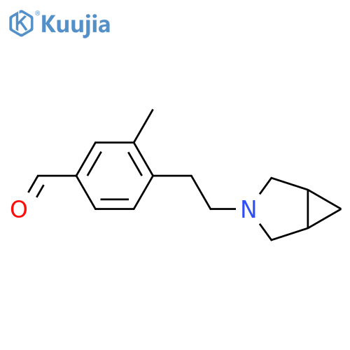 4-(2-{3-azabicyclo3.1.0hexan-3-yl}ethyl)-3-methylbenzaldehyde structure