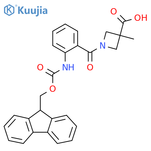1-2-({(9H-fluoren-9-yl)methoxycarbonyl}amino)benzoyl-3-methylazetidine-3-carboxylic acid structure