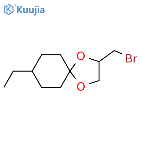 2-(bromomethyl)-8-ethyl-1,4-dioxaspiro4.5decane structure
