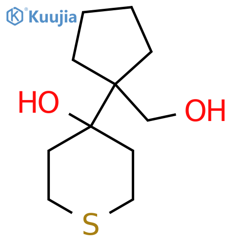 4-1-(hydroxymethyl)cyclopentylthian-4-ol structure