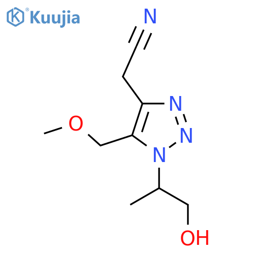 2-1-(1-hydroxypropan-2-yl)-5-(methoxymethyl)-1H-1,2,3-triazol-4-ylacetonitrile structure