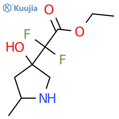 ethyl 2,2-difluoro-2-(3-hydroxy-5-methylpyrrolidin-3-yl)acetate structure
