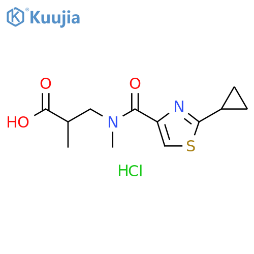 3-1-(2-cyclopropyl-1,3-thiazol-4-yl)-N-methylformamido-2-methylpropanoic acid hydrochloride structure