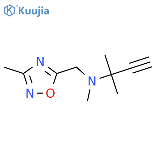 methyl(3-methyl-1,2,4-oxadiazol-5-yl)methyl(2-methylbut-3-yn-2-yl)amine structure