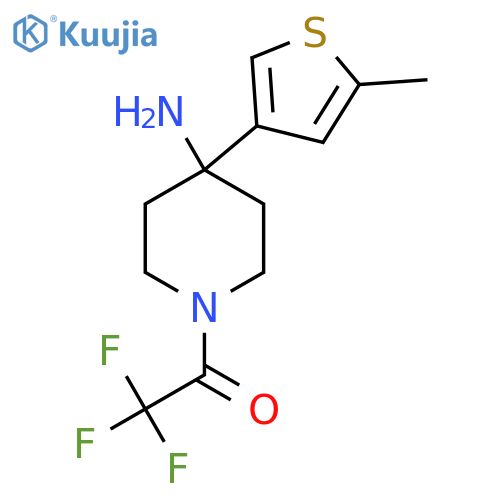 1-4-amino-4-(5-methylthiophen-3-yl)piperidin-1-yl-2,2,2-trifluoroethan-1-one structure