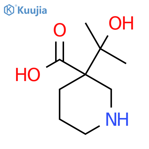 3-(2-hydroxypropan-2-yl)piperidine-3-carboxylic acid structure