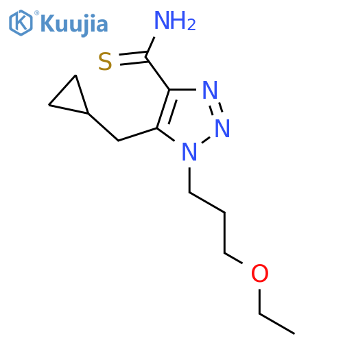 5-(cyclopropylmethyl)-1-(3-ethoxypropyl)-1H-1,2,3-triazole-4-carbothioamide structure