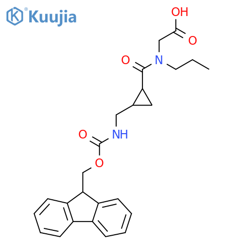 2-(1-{2-({(9H-fluoren-9-yl)methoxycarbonyl}amino)methylcyclopropyl}-N-propylformamido)acetic acid structure