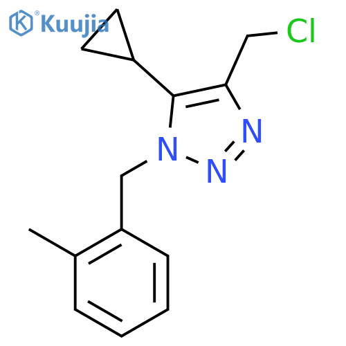 4-(chloromethyl)-5-cyclopropyl-1-(2-methylphenyl)methyl-1H-1,2,3-triazole structure