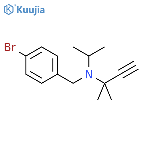 (4-bromophenyl)methyl(2-methylbut-3-yn-2-yl)(propan-2-yl)amine structure