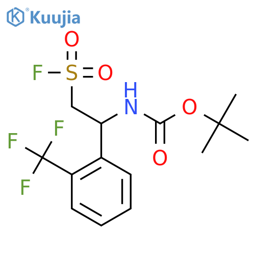tert-butyl N-2-(fluorosulfonyl)-1-2-(trifluoromethyl)phenylethylcarbamate structure