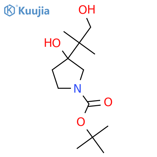 Tert-butyl 3-hydroxy-3-(1-hydroxy-2-methylpropan-2-yl)pyrrolidine-1-carboxylate structure