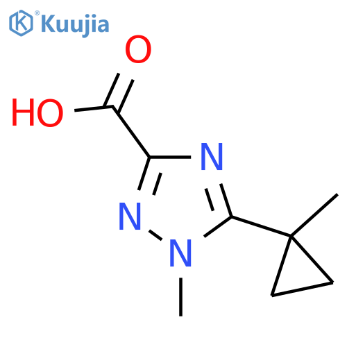 1-methyl-5-(1-methylcyclopropyl)-1H-1,2,4-triazole-3-carboxylic acid structure